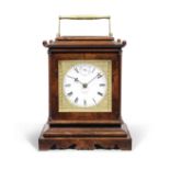 A fine and rare early 19th century rosewood mantel chronometer with detent escapement and enamel ...