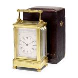 A FINE mid 19th century GILT GLAZED CARRIAGE TIMEPIECE WITH TRAVEL CASEJames McCabe, Royal Exchan...