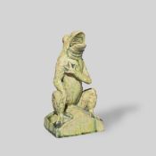 Attributed to Alexandre Bigot Frog figurine, late 1800s