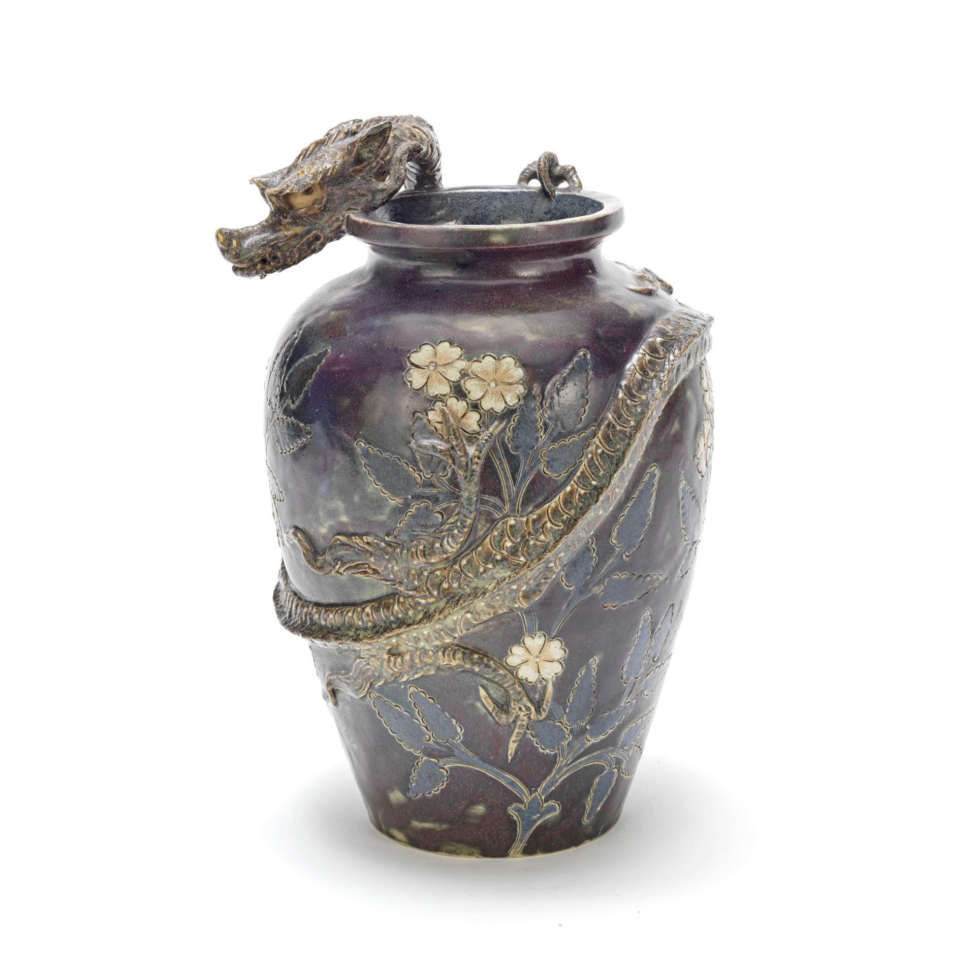 Doulton Lambeth Dragon vase, 1880
