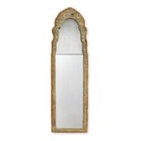 A needlework framed pier mirror Queen Anne and later