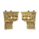 A pair of impressive giltwood wall brackets in the 18th century style, circa 1900 (2)