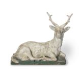 A large 19th century composition stone stag