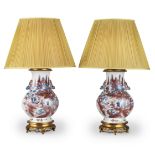 A pair of Chinese vases, mounted as lamps (2)