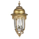A large gilt bronze hall lantern 19th century