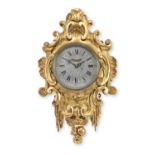 A George II giltwood cartel clock The dial signed John Halifax, London