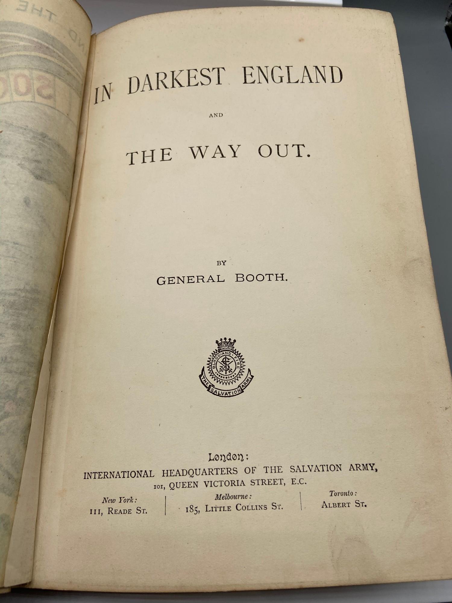 1st edition book titled 'In Darkest England and The Way Out' by General Booth. Comes with coloured - Image 2 of 5