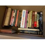 A Box of books which includes titles 'The last Hurrah' by Edwin O'Connor, The Bull from the sea,