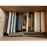 A Box of books which includes Scottish art and letters, George Steiner no passion spent, Education