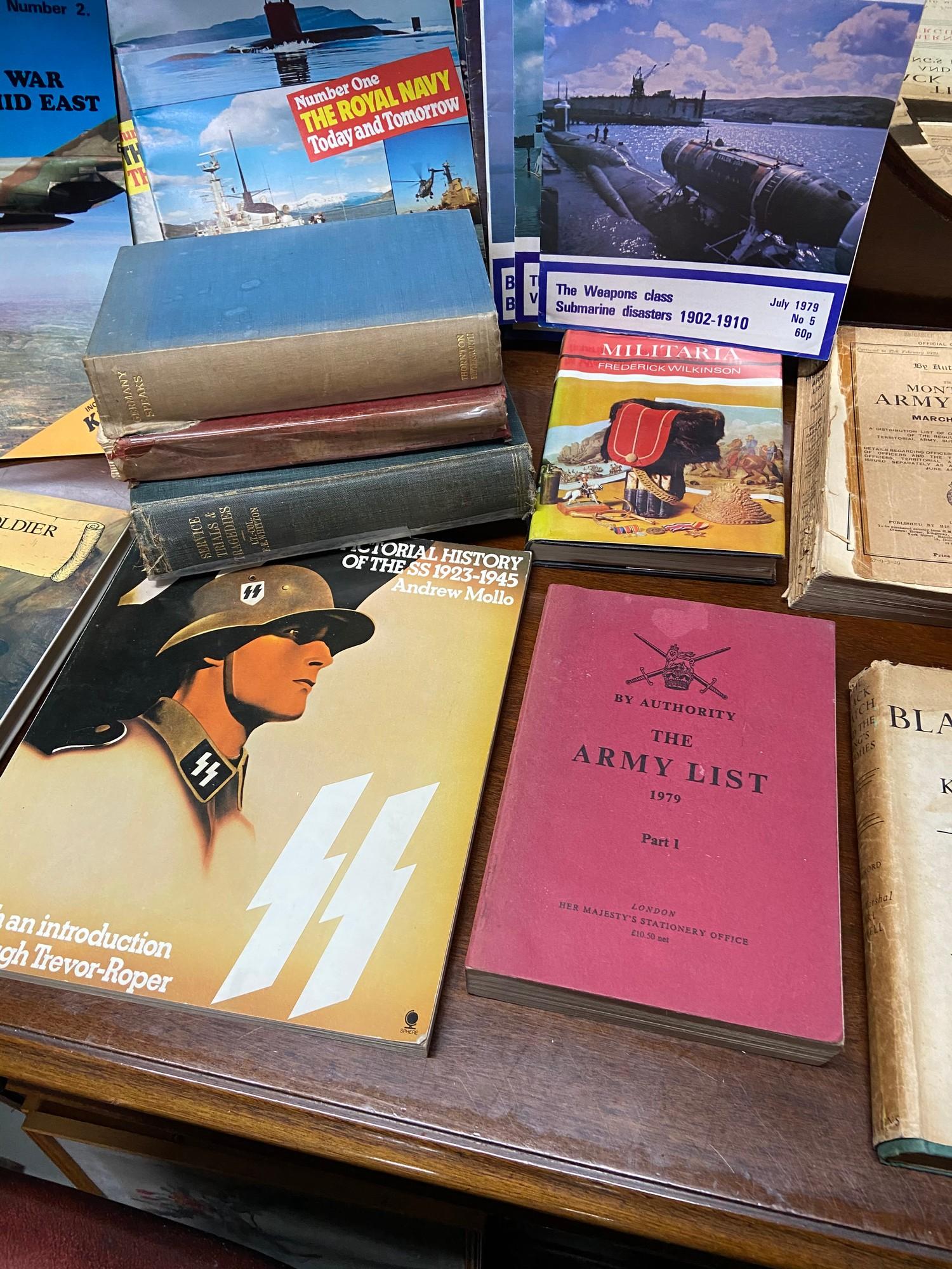 A Box containing a collection of military books which includes Jane's Pocket Books, Germany Speaks - Image 4 of 5