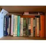 A Box of books which includes Collected Letters by Wilfred Owen, The autobiography of William