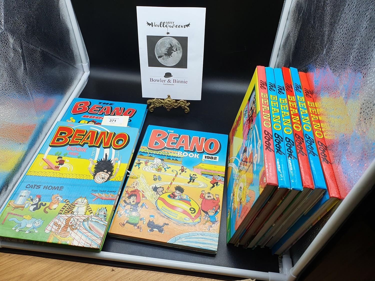A Collection of The Beano Annual books dated 1980-1989. [Missing 1984]