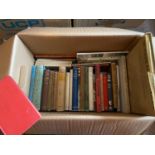 A Box of books which includes Salammbo by Gustave Flaubert, A Book of British Authors by Andrew