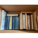 A Box of books which include The Good Ship Mohock by W. Clark Russell, Letters of J.M. Barrie, The