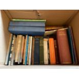 A Box of various books which include titles and authors: Selected poems by Wilfred Rowland Childe, A