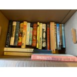 A Box of various books which include titles 'A Man of Letters' by V.S. Pritchett, The Bull from