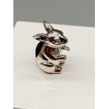 A Nice petit silver rabbit pin cushion [1.5cm wide]
