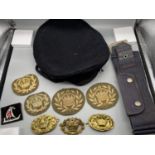 Royal Navy beret hat, Military belt, various number 2 dress fad rqms crown and laurel wreath