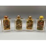 A Lot of four vintage hand painted Chinese perfume bottles