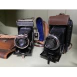 A Vintage Voigtlander Rapid bellow camera and Zeiss Ikomn Nettar bellow camera
