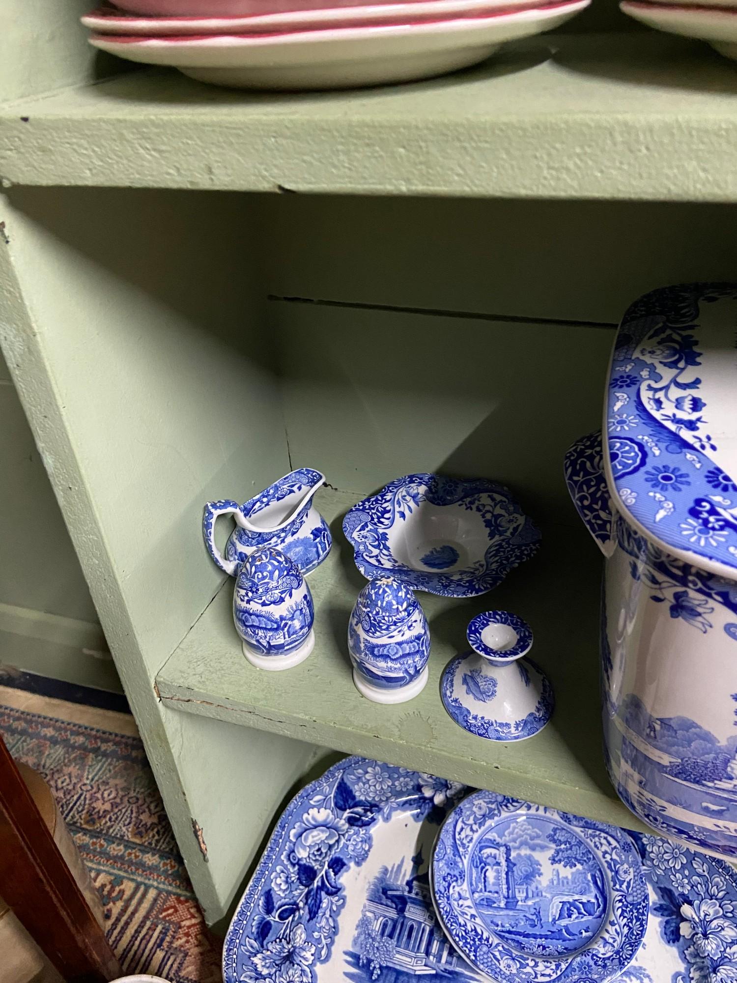 A Collection of Blue and white ware to include large Spode bread bin with lid, Spode red and white - Image 5 of 8