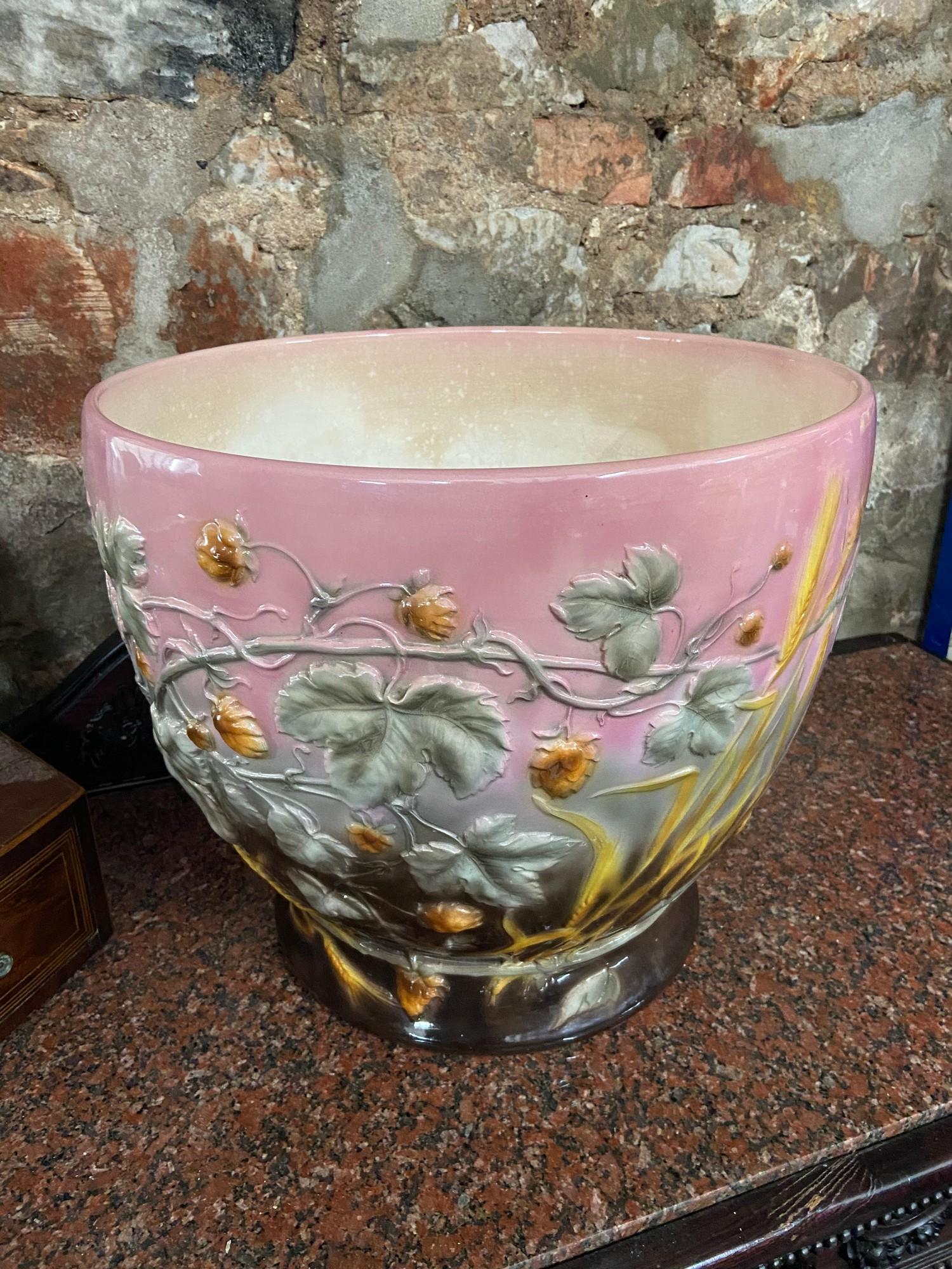 A 19th century Poppelsdorf (Bonn-Poppelsdorf) porcelain floral design urn planter. [