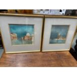 Two Frank White original watercolours titled 'Grand Canal from Accademia' & 'San Giorgio Maggiore'