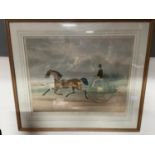 A Large Antique coloured print titled 'Lord William' depicting Horse and cart, Published by J. Moore