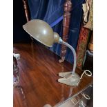 A Vintage Hawkins of Drury Lane swan neck angle poise desk lamp.