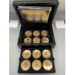The Queen Elizabeth II [12x] 24ct gold plated Imperial crown coin collection by The Bradford