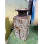 A Large and heavy Studio Pottery vase. Designed with square patterns. Unsigned. [