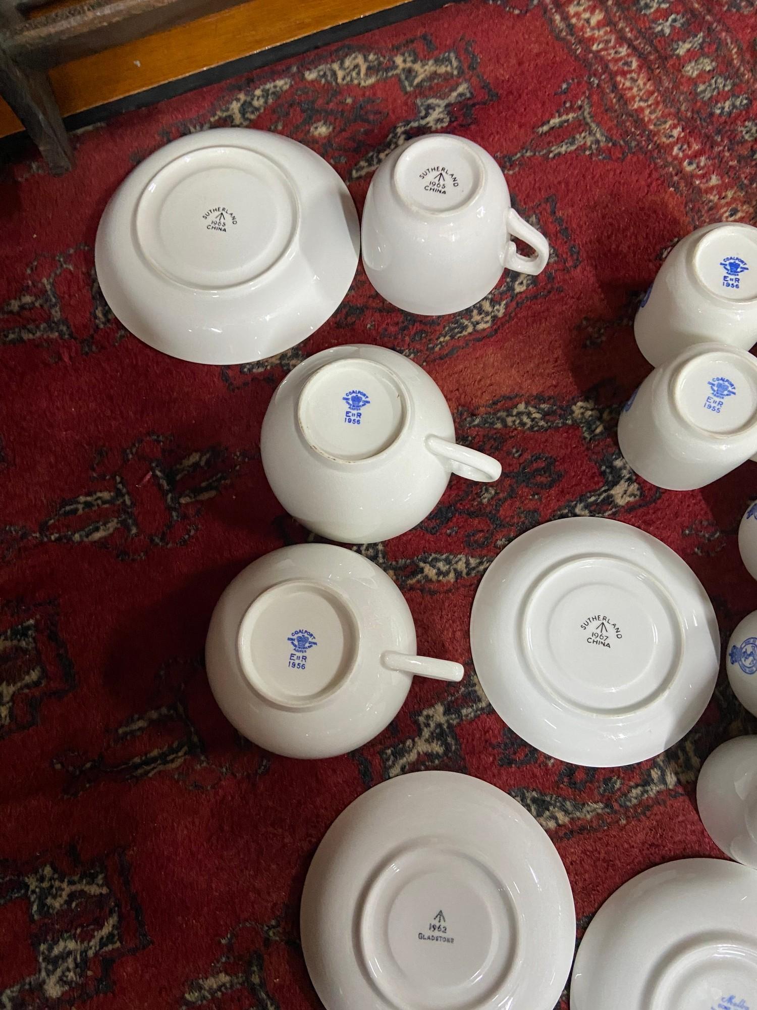 A Lot of various made military mess tea cups and saucers. Possibly Naval. - Image 4 of 7