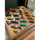 A Collection of play worn dinky and corgi models to include Corgi Austen Seven, Ford Thames Caravan,