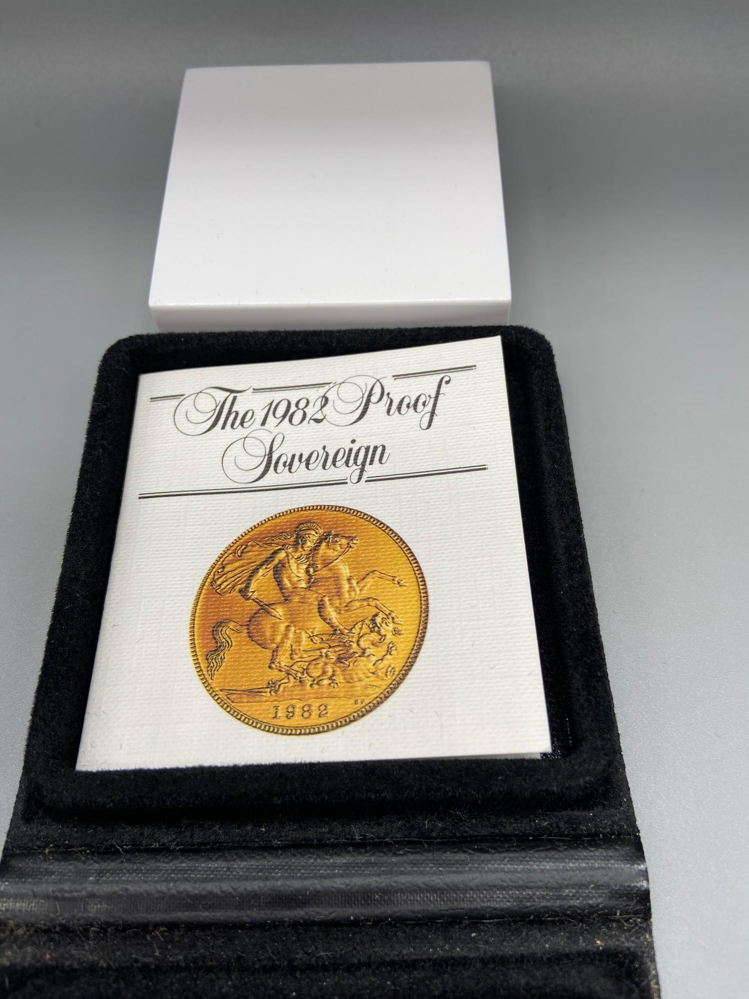 1982 Gold Sovereign. Produced by the Royal Mint. Comes with a fitted case and certificate. - Image 4 of 5