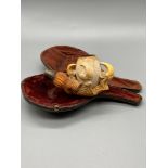 Antique Ball and claw Meerschaum pipe with box.