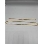 A 9ct gold rope necklace [40cm in length] together with a 9ct gold rope bracelet [17cm in length] [6
