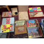 A Quantity of vintage board games and construction toys. To include Minibrix, Victory Rebound