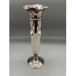 A Birmingham silver fluted bud vase. [17cm in height]