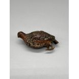 Antique cold painted grouse [Head to tail measures 7cm] [109grams] [Missing a foot]