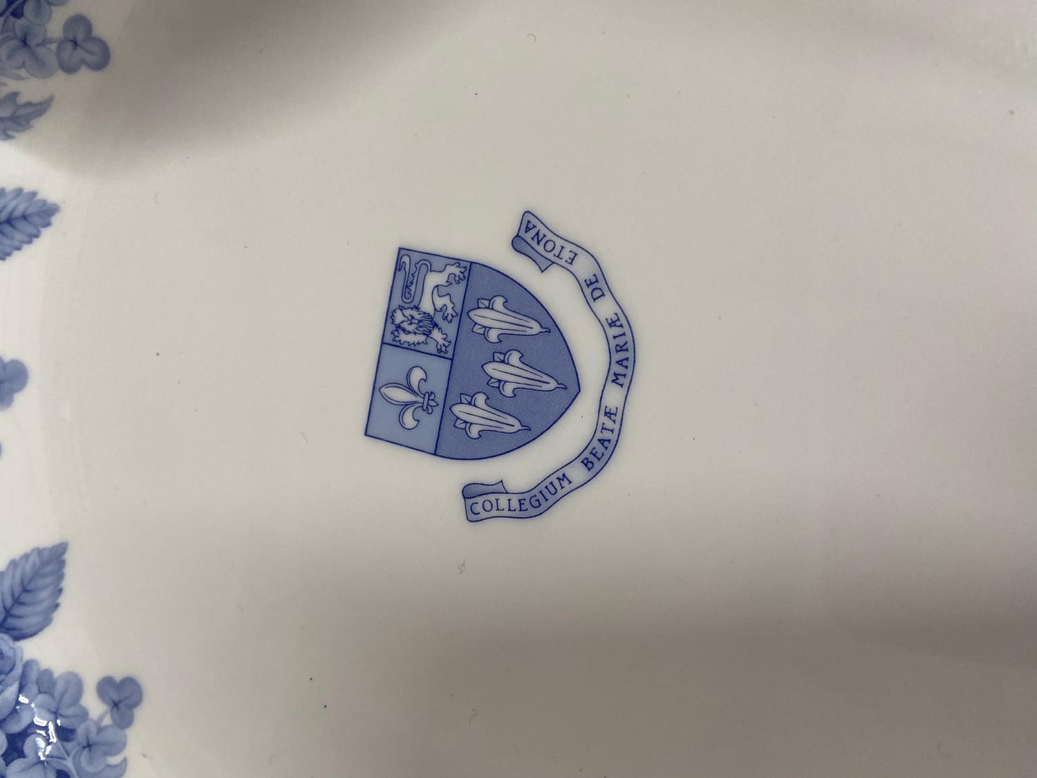Seven 1989 Royal Doulton Eton College blue and white dinner plates. - Image 2 of 3