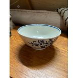 An 18th century blue and white Worcester bowl.