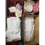 A Large collection of antique linen and dollies