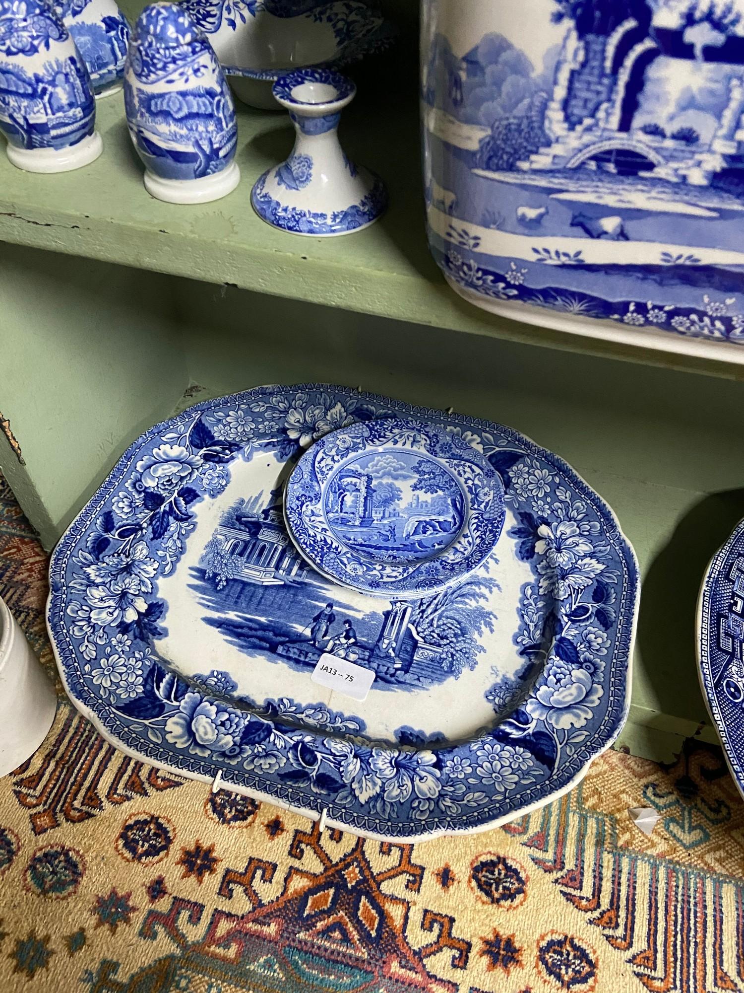 A Collection of Blue and white ware to include large Spode bread bin with lid, Spode red and white - Image 8 of 8