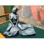 A Seated Nude ceramic sculpture by Walter Awlson (b.1949) Signed and limited edition 37/50. [