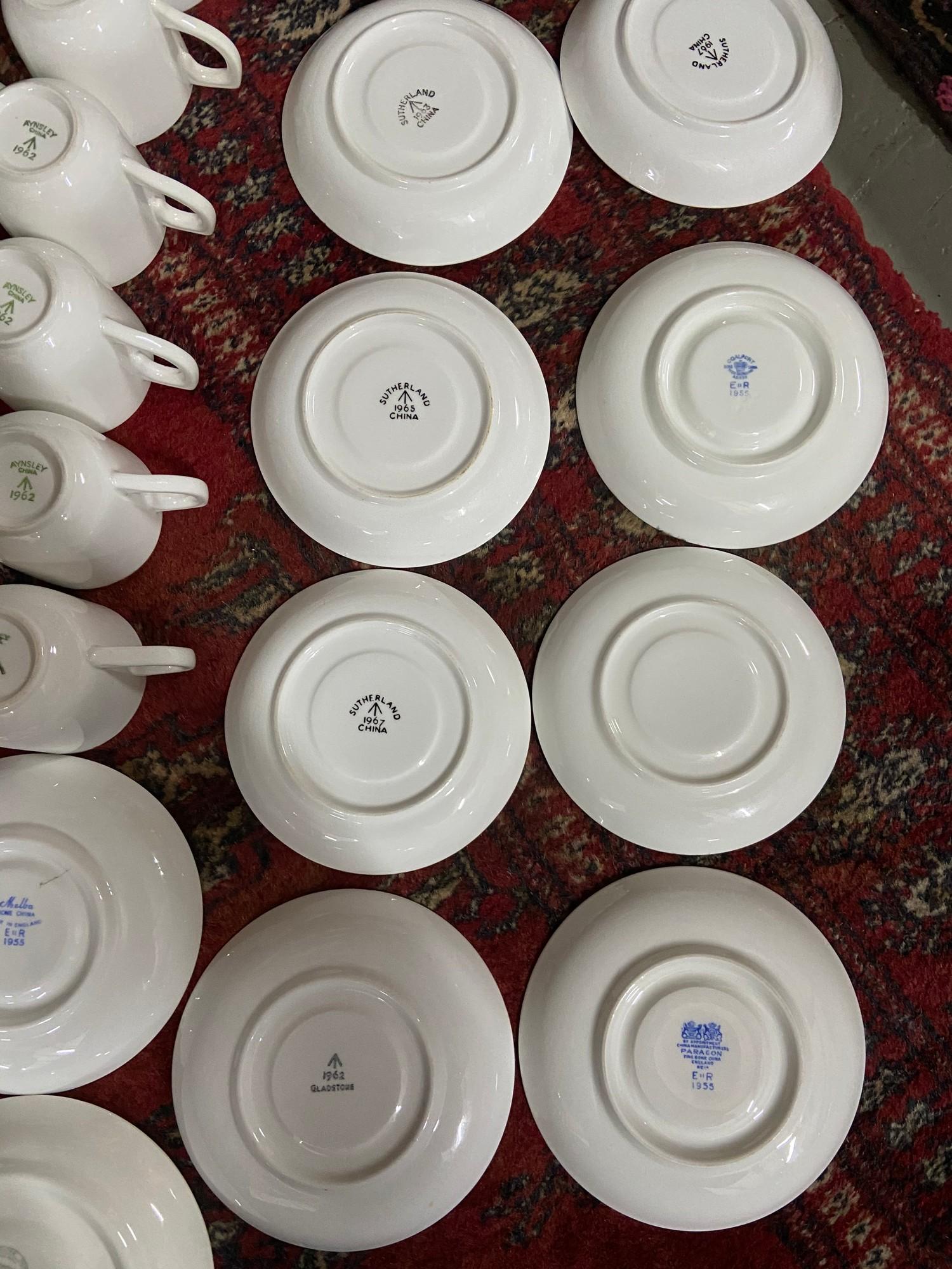 A Lot of various made military mess tea cups and saucers. Possibly Naval. - Image 3 of 7