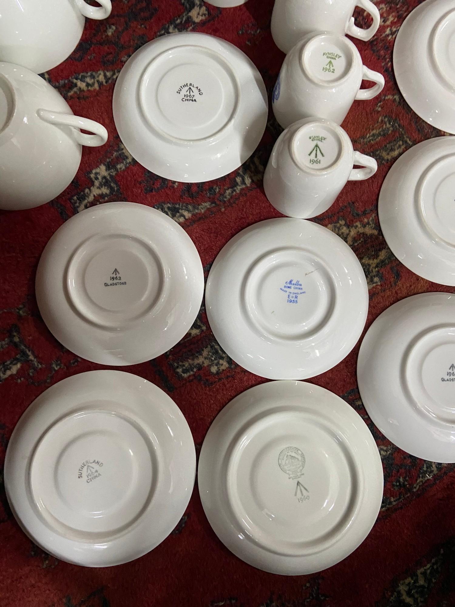 A Lot of various made military mess tea cups and saucers. Possibly Naval. - Image 5 of 7