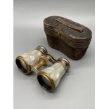 A Nice set of Mother of pearl cased opera glasses/ Binoculars. Comes with a box.