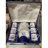 Boxed Royal Worcester coffee can set.