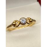 A Beautiful example of a ladies 18ct yellow gold single stone diamond ring. [0.20cts] [Ring size J]