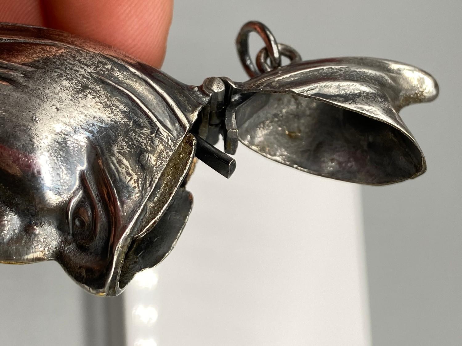 A Silver plated vesta case in the form of a half moon. - Image 2 of 4